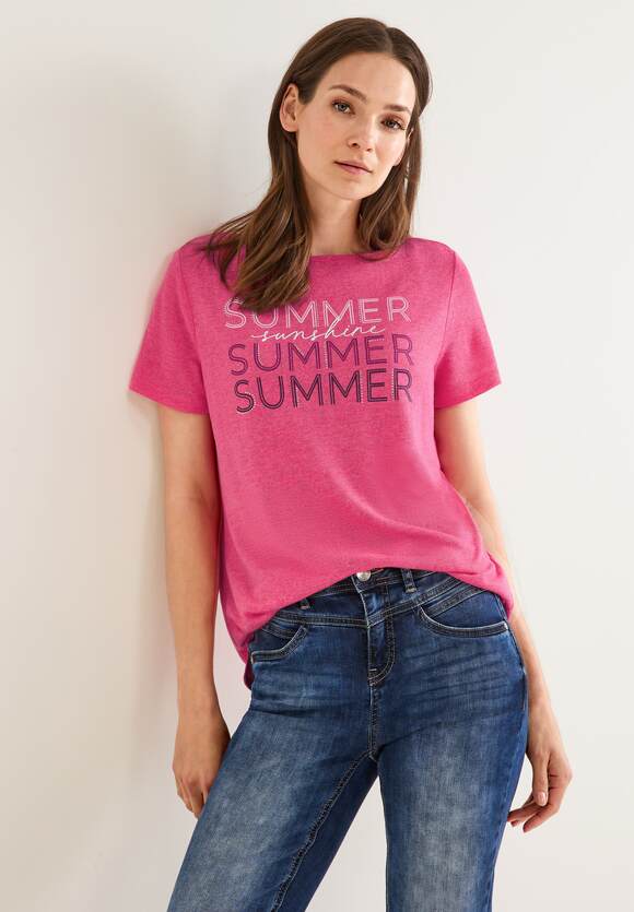 | ONE - Berry STREET Online-Shop Damen T-Shirt mit STREET Light Rose Paillettenprint ONE