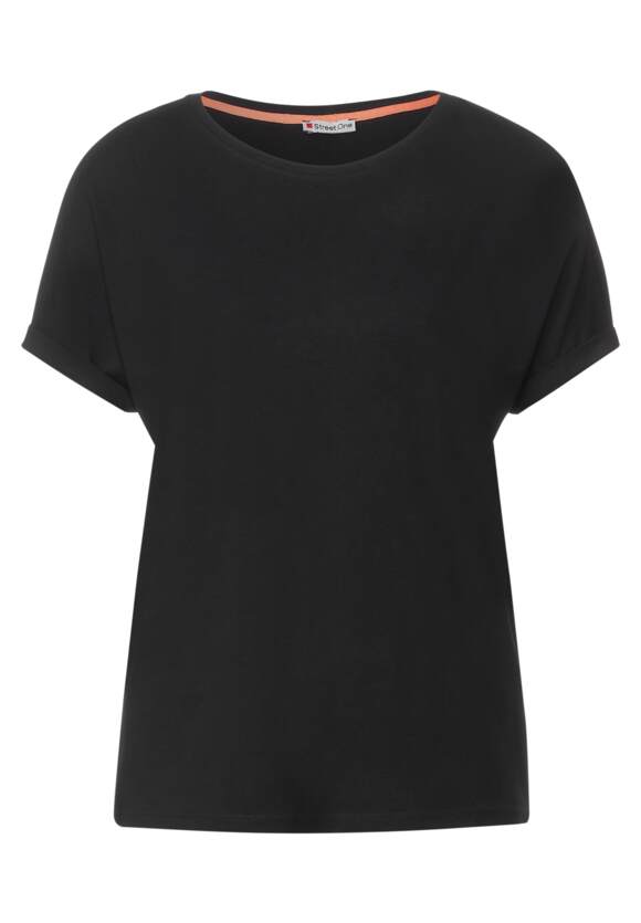 STREET ONE T-Shirt in Unifarbe | - - STREET Style Black Online-Shop Crista ONE Damen