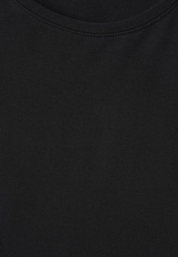 STREET ONE T-Shirt in Unifarbe Damen - Style Crista - Black | STREET ONE  Online-Shop