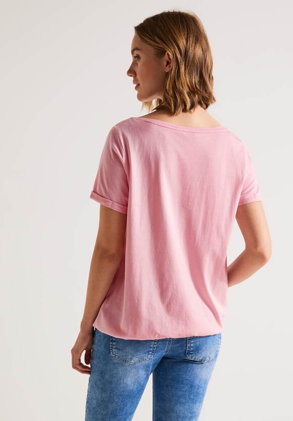 STREET ONE Damen T-Shirt Online-Shop mit | Light ONE STREET - Rose Paillettenprint Berry