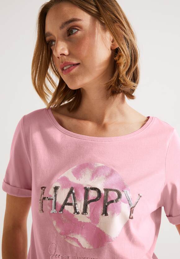 STREET STREET Paillettenprint Berry mit - | ONE Damen ONE Light Online-Shop Rose T-Shirt