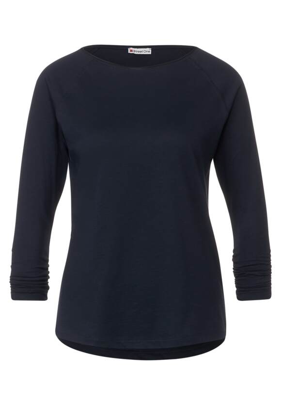 STREET ONE Shirt mit gerafftem Arm Damen - Style Mina - Deep Blue | STREET  ONE Online-Shop
