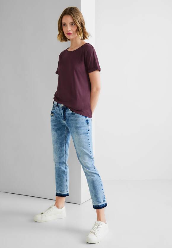 ONE Unifarbe Berry - STREET STREET Style in Damen T-Shirt - ONE | Online-Shop Tamed Crista