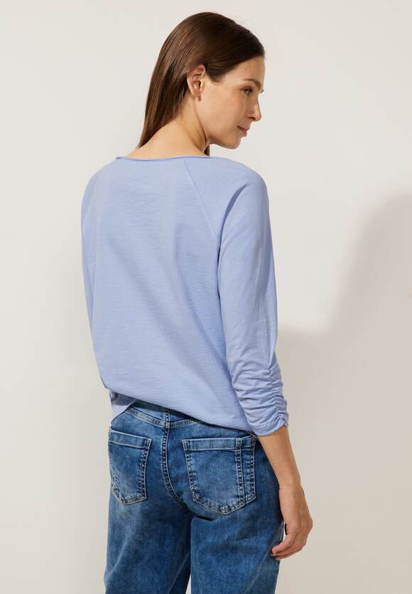 STREET ONE Shirt mit Blue Style - gerafftem Arm Damen | - Online-Shop Mina Mid ONE Sunny STREET