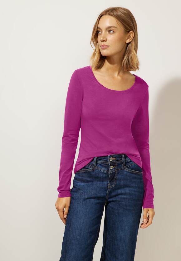 STREET ONE Basic Longshirt Damen - Style Ivy - Magenta Pink | STREET ONE  Online-Shop
