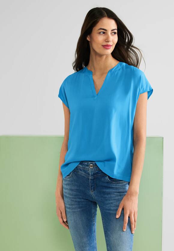 ONE STREET Unifarbe | ONE Blusenshirt Online-Shop in - Damen Splash STREET Blue