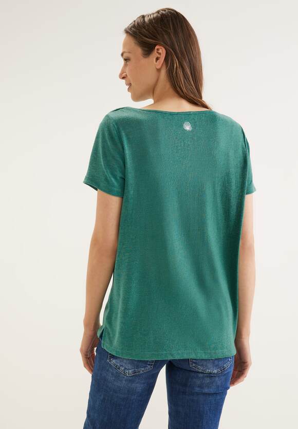 STREET Online-Shop Partprint ONE Shirt Leinenlook STREET | Lagoon - Green Damen ONE