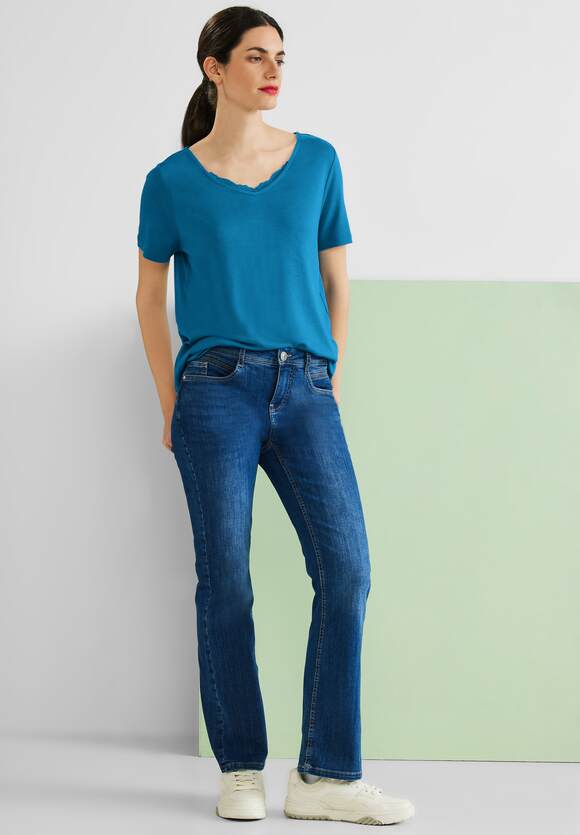 Style Damen Online-Shop - | Blue ONE Palmira Dahlia STREET Kurzarmshirt - STREET Basic ONE
