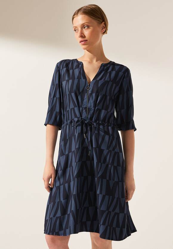 STREET ONE Viskose Kleid mit Print Damen - Deep Blue | STREET ONE  Online-Shop