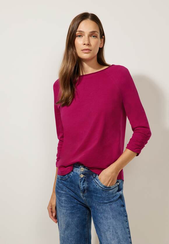 Shirt STREET gerafftem | ONE Mina STREET - ONE Carmine - Arm Damen Style Online-Shop Red mit