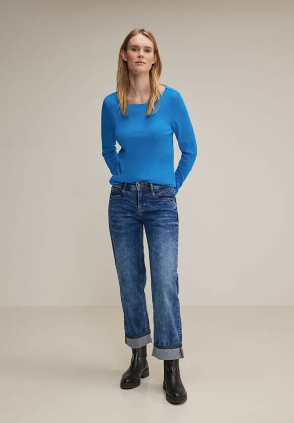 Langarmshirt ONE Style Frozen STREET Blue Basic | Damen Lanea - - ONE STREET Online-Shop Sea