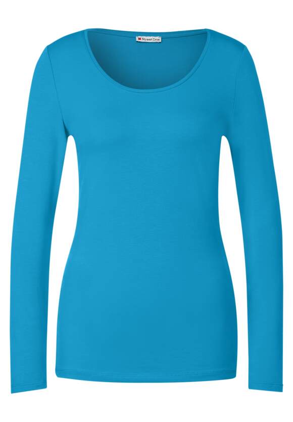 STREET ONE Basic Longshirt Damen - Style Ivy - Alaska Blue | STREET ONE  Online-Shop | T-Shirts