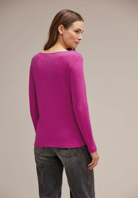 STREET ONE Softes Langarmshirt Damen - Style Lanea - Bright Cozy Pink | STREET  ONE Online-Shop