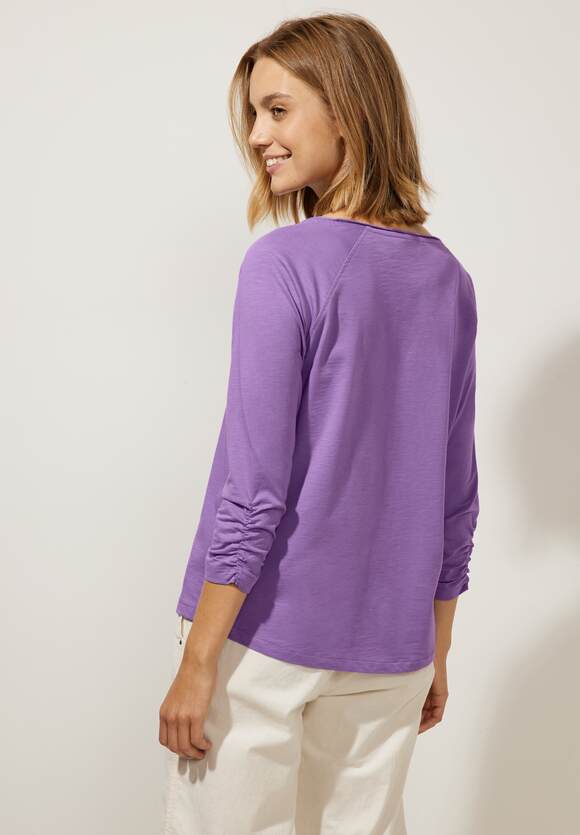 ONE STREET Mina | gerafftem Arm mit STREET ONE - Damen Style Shirt - Lilac Lupine Online-Shop