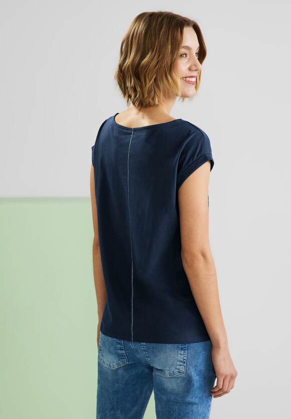 STREET ONE Partprint T-Shirt Damen ONE Online-Shop Deep Blue | STREET 
