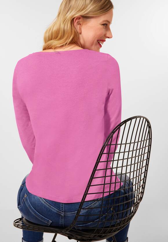 STREET ONE Softes Shirt mit Rundhals Damen - Pink Crush Melange | STREET ONE  Online-Shop