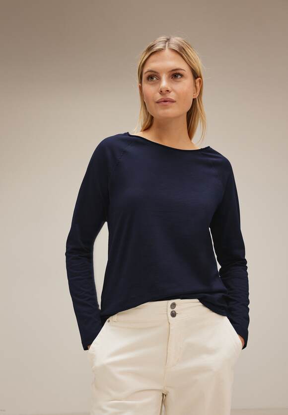 Damen | Basic Langarmshirt STREET - Style Blue Online-Shop Deep - ONE Mina ONE STREET