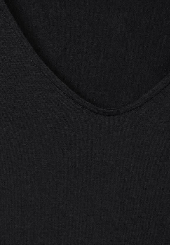 STREET ONE Shirtkleid in Unifarbe Damen - Black | STREET ONE Online-Shop | Shirtkleider