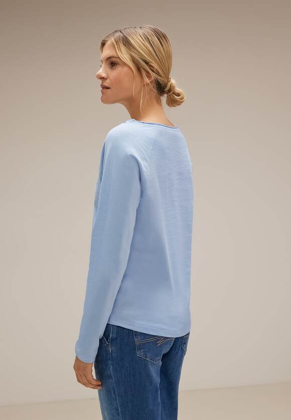 STREET ONE Basic Langarmshirt Damen - Style STREET Online-Shop Blue ONE Mid | Sunny Mina 