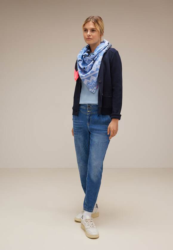 STREET ONE Basic Langarmshirt Damen - Style Mina - Mid Sunny Blue | STREET  ONE Online-Shop