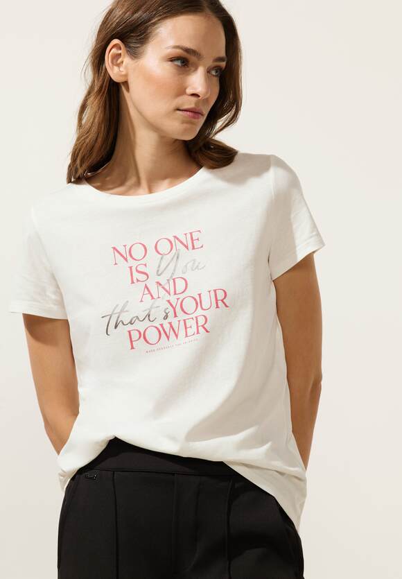 STREET ONE T-Shirt mit Partprint Damen - Off White | STREET ONE Online-Shop | T-Shirts