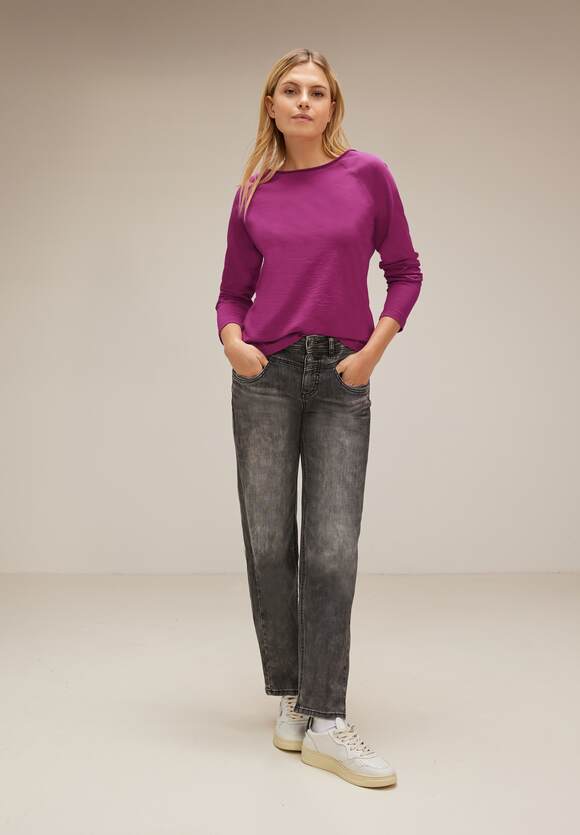 STREET ONE Basic Langarmshirt Damen - Style Mina - Magenta Pink | STREET  ONE Online-Shop