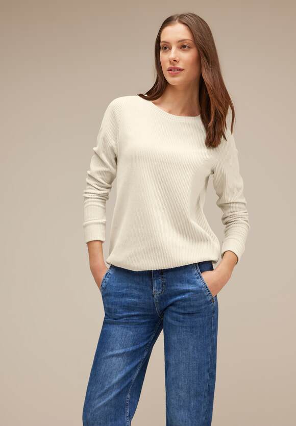 Online-Shop Langarmshirt Basic White Off | STREET Damen STREET ONE ONE -