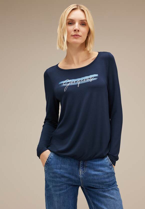 STREET ONE Shirt in Melangeoptik Damen - Anthracite Melange | STREET ONE  Online-Shop