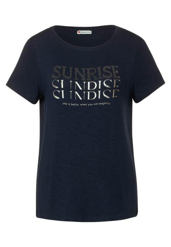 ONE Blue Damen Online-Shop mit - STREET Deep Wordingprint ONE | STREET T-Shirt