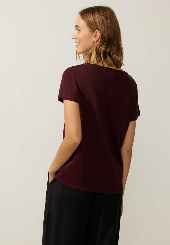 STREET ONE T-Shirt mit Partprint Brown | - Damen STREET Online-Shop Purple ONE