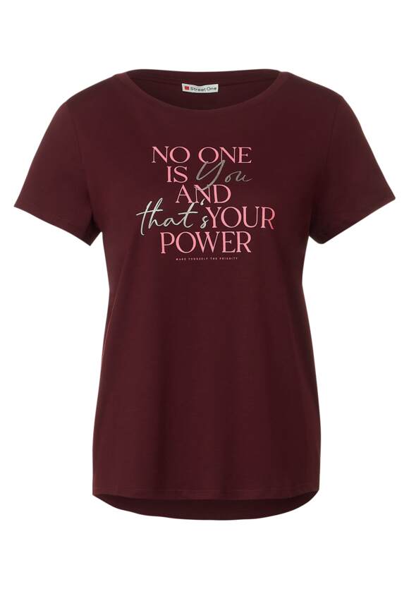 STREET ONE T-Shirt | Online-Shop STREET Brown Damen mit Purple ONE Partprint 