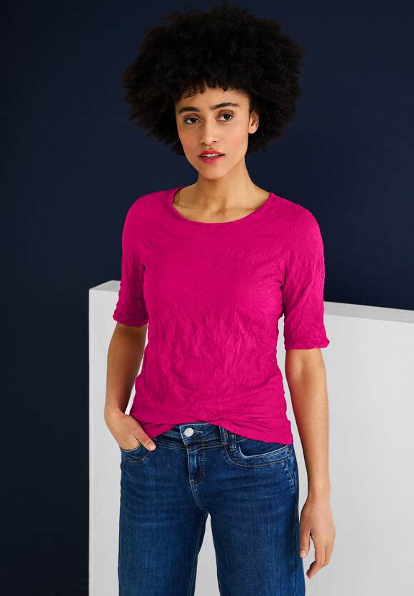 STREET ONE Online-Shop in STREET Crash Optik Nu T-Shirt | Damen Pink - ONE