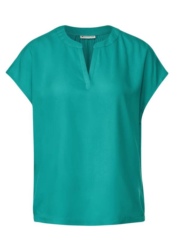 STREET ONE Blusenshirt in Unifarbe Damen - Iced Green | STREET ONE  Online-Shop