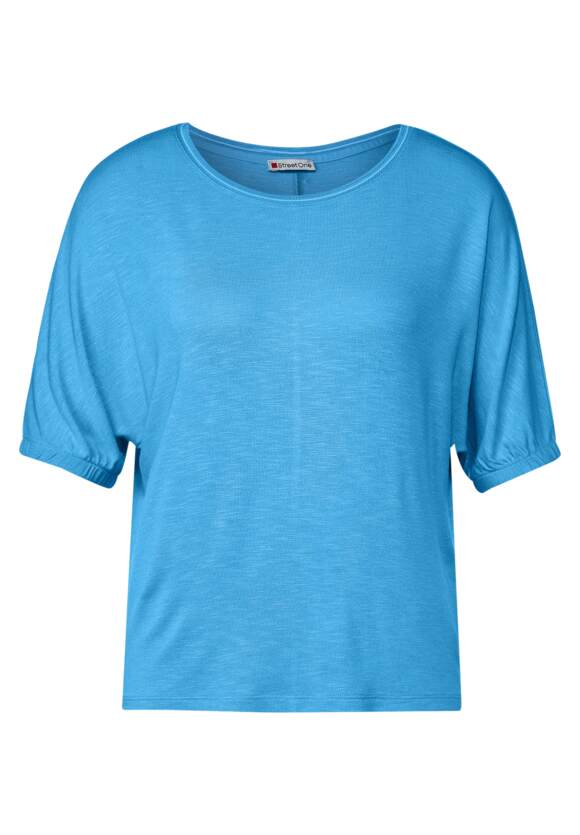 STREET ONE Basic Blue Online-Shop T-Shirt Slubyarn | ONE - STREET Damen Splash