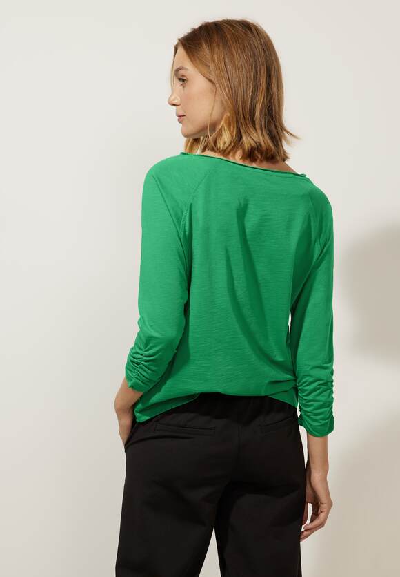 STREET ONE Shirt mit gerafftem Arm Damen - Style Mina - Fresh Gentle Green  | STREET ONE Online-Shop