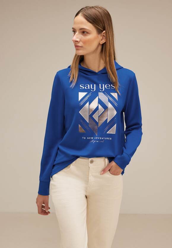STREET ONE Materialmix | ONE Atlantic Shirt - Damen STREET Online-Shop Blue