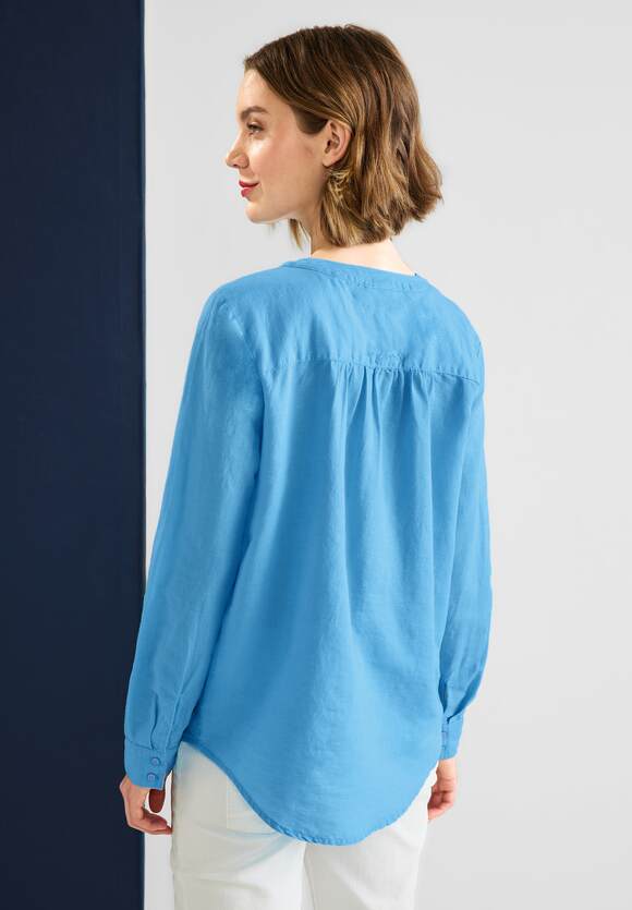 | Damen - Online-Shop STREET Leinen-Baumwolle-Mix Blue ONE Splash Bluse ONE STREET
