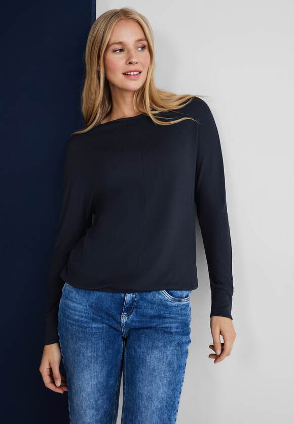STREET ONE Shirt - im Online-Shop Style ONE Blue | Melange - Style Damen STREET Ellen Deep neuen