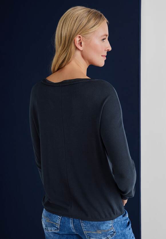 Online-Shop Shirt Unifarbe in - Blue ONE Damen STREET Deep Langes STREET | ONE