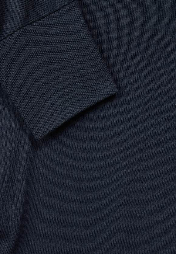 STREET ONE Langes Shirt in Unifarbe Damen - Deep Blue | STREET ONE  Online-Shop