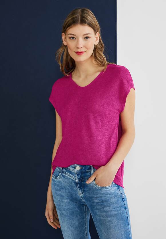 ONE Oasis STREET Online-Shop - Damen STREET Pink Basicshirt ONE in | Leinenlook