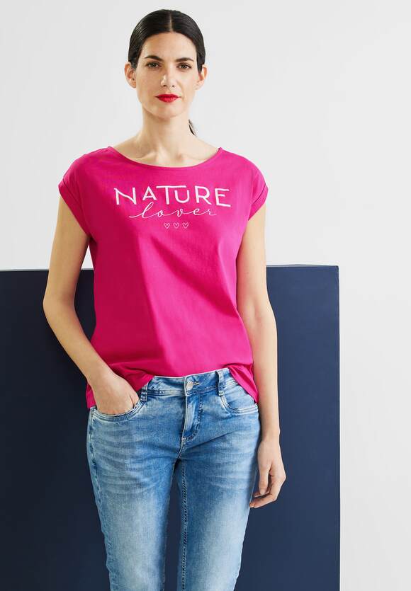 STREET ONE T-Shirt mit STREET ONE - Partprint Pink Damen | Nu Online-Shop