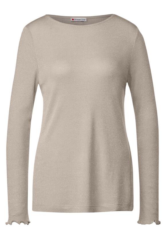 STREET Spring | Online-Shop STREET Sand ONE Damen - ONE Melange Shirt mit Glanzeffekt