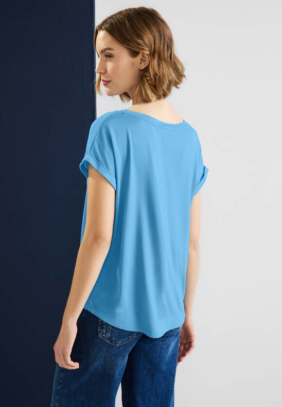 STREET ONE Strukturmix T-Shirt Damen - STREET Blue | Online-Shop ONE Splash