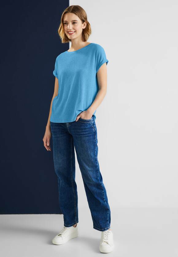 Damen STREET STREET Strukturmix Blue | Online-Shop Splash ONE ONE - T-Shirt