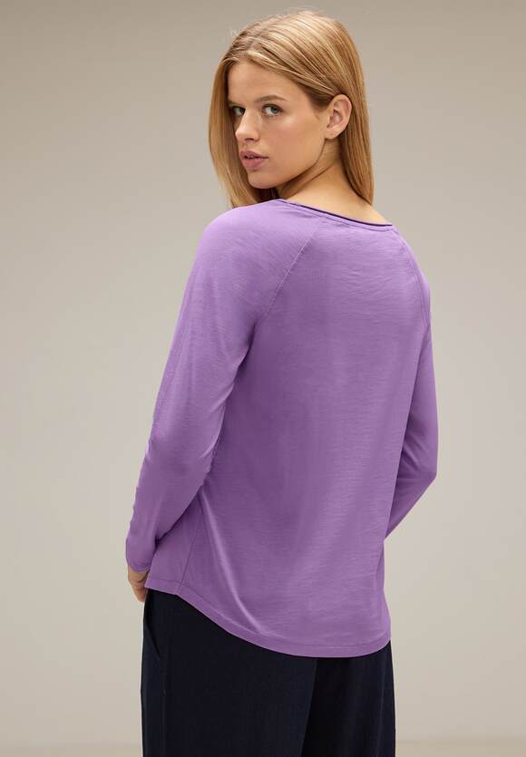 STREET ONE Basic Langarmshirt Damen Style - Mina | Lilac Lupine Online-Shop STREET - ONE