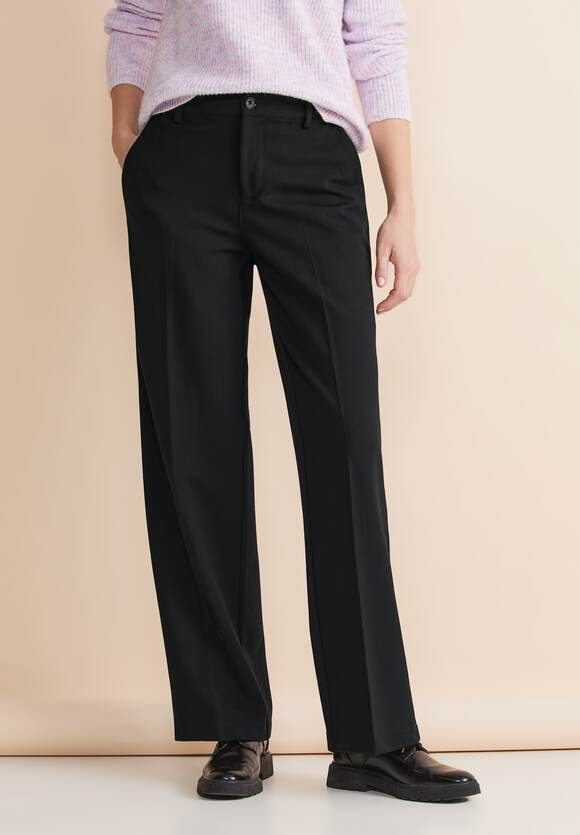 STREET ONE Slim Fit Hose mit Pailetten Damen - Style York - Black | STREET  ONE Online-Shop