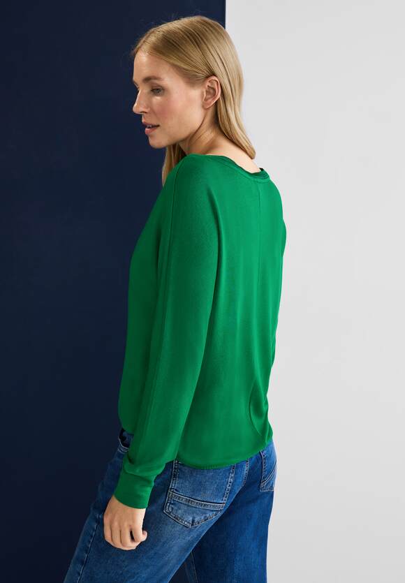 STREET ONE Langes Shirt in Unifarbe Damen Online-Shop ONE | Green STREET Brisk 