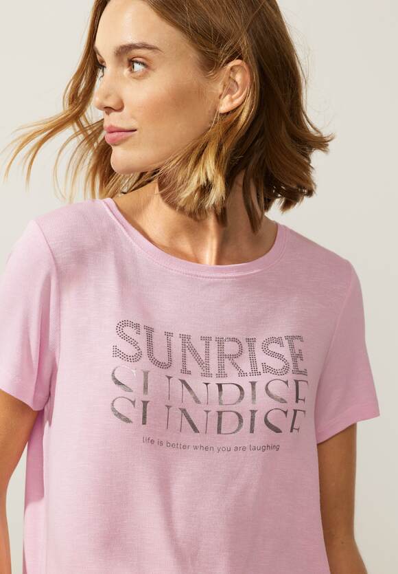 STREET ONE T-Shirt mit Rose Wordingprint Soft Legend ONE Damen | - Online-Shop STREET