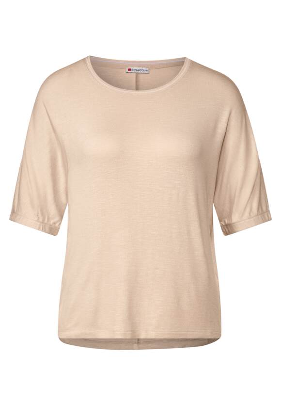 STREET ONE Basic Slubyarn T-Shirt Smooth ONE | Dames Light Online-Shop STREET Sand 